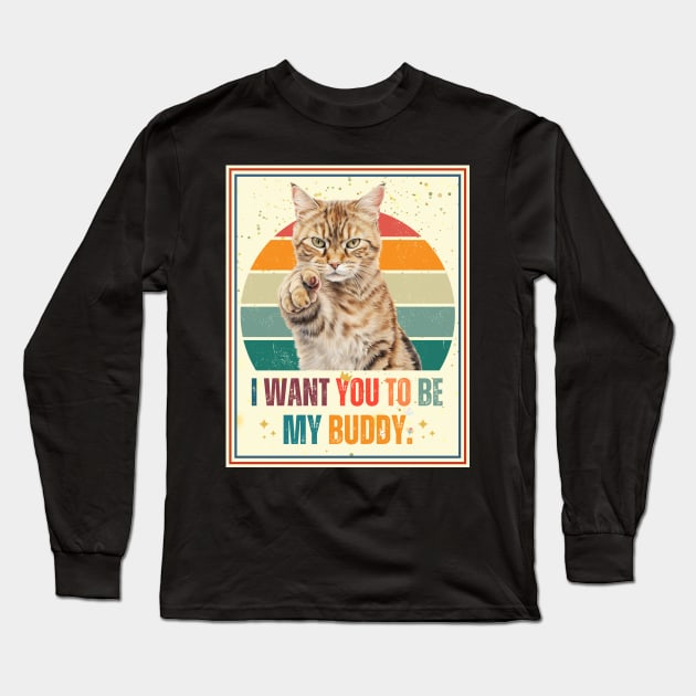 Cat i want you pointing style Long Sleeve T-Shirt by NivestaMelo